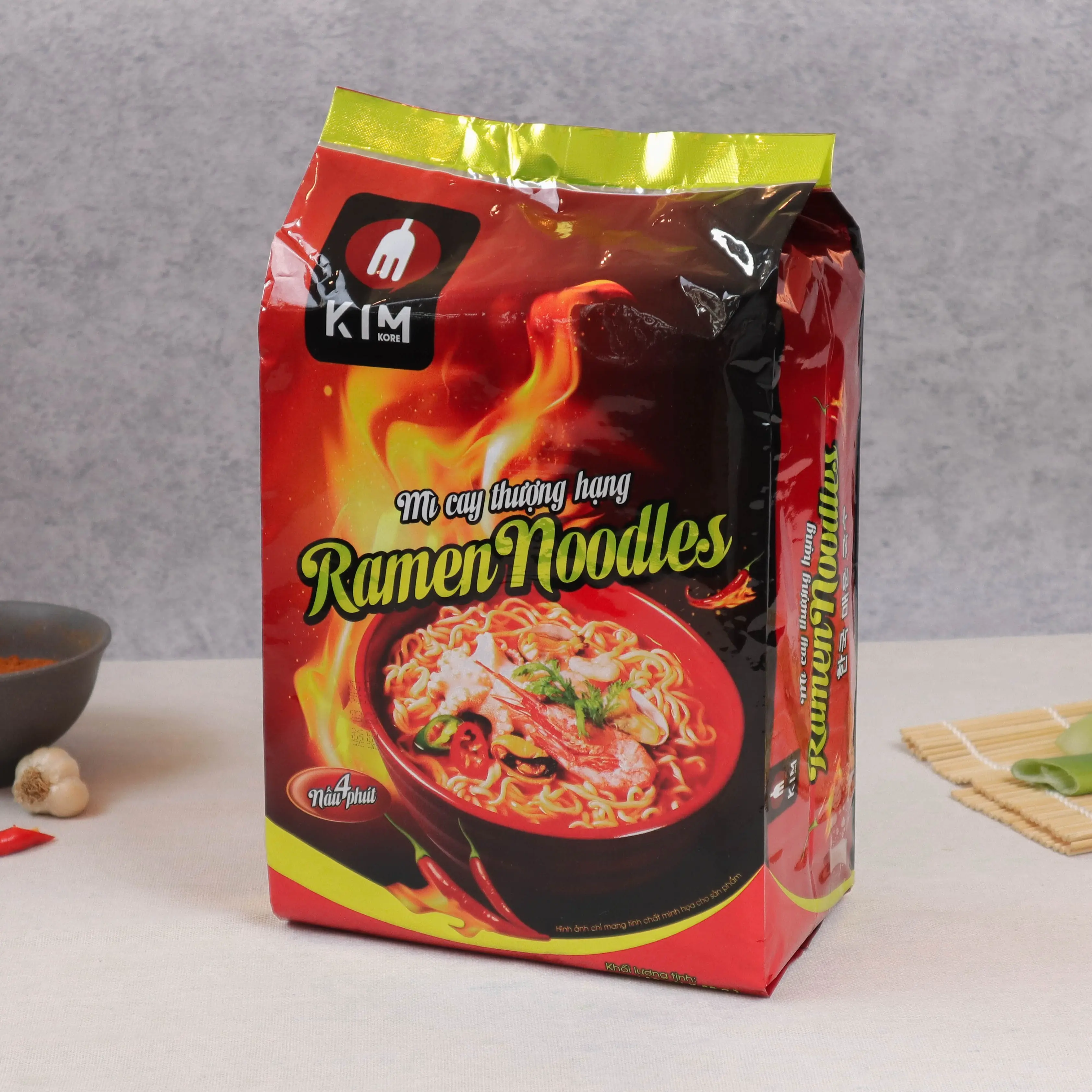 Mì Nấu Mì Cay Ramen Noodles Thượng Hạng (Gói 12 Vắt Mì)