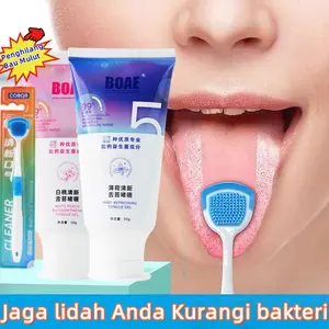 Dr.Baek Gel Pembersih Lidah + Sikat Lidah Melawan Nafas Bau Dan Panas Dalam Tongue Cleaner Alat  Anak Pembersih Lidah Dewasa Tongue Cleansing Gel Menyegarkan Nafas Dan Membersihkan Mulut Secara Efektif KR073