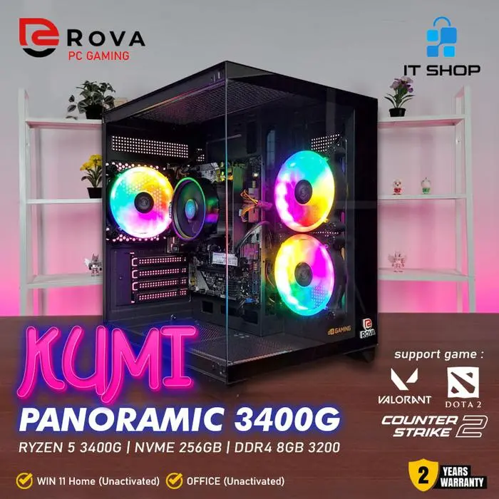 Ps Box Rakitan PC Rakitan ROVA Kumi PANORAMIC 3400G / DDR4 8GB / NVME 256GB - Shop ...