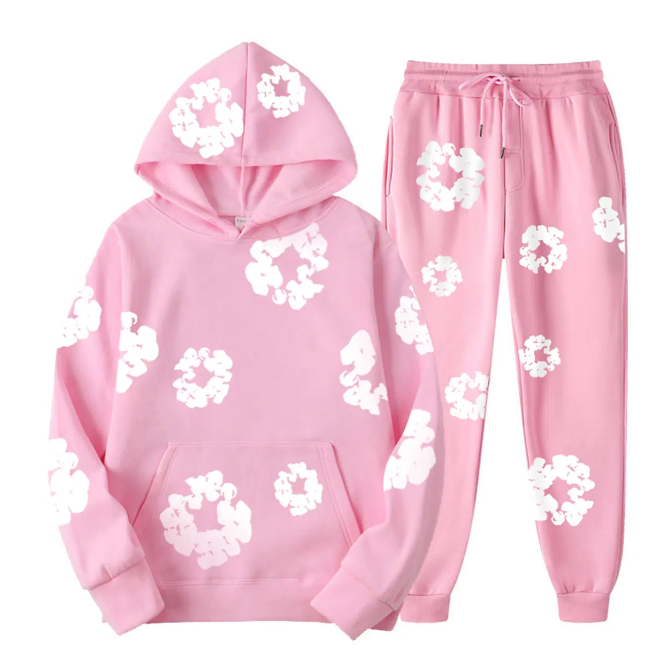 Áo Nỉ Mất Nước Denim, Bộ Áo Hoodie Bông In Hình Bong Bóng, Dành Cho Nam Và Nữ, Áo Nỉ Dày, Phong Cách Thường Ngày Áo Hoodie Rách Denim, Y2K, Hàng Mới Về Năm 2025 Menswear denim  hoodie