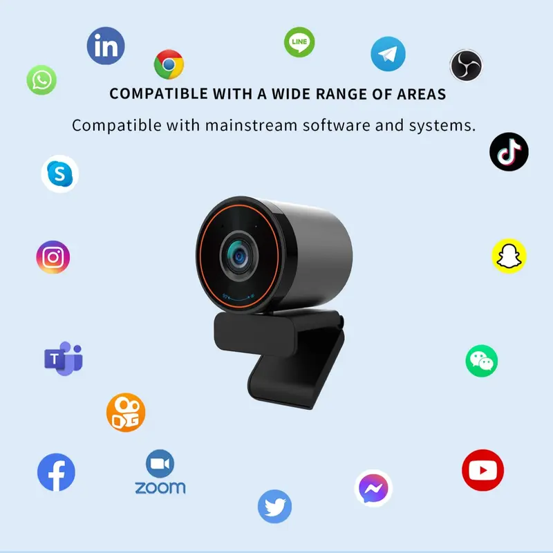 USB Webcam, Auto Focus Webcam with Microphone, Computer Camera with Remote Control, Webcam for PC, Laptop, Desktop, MAC 3