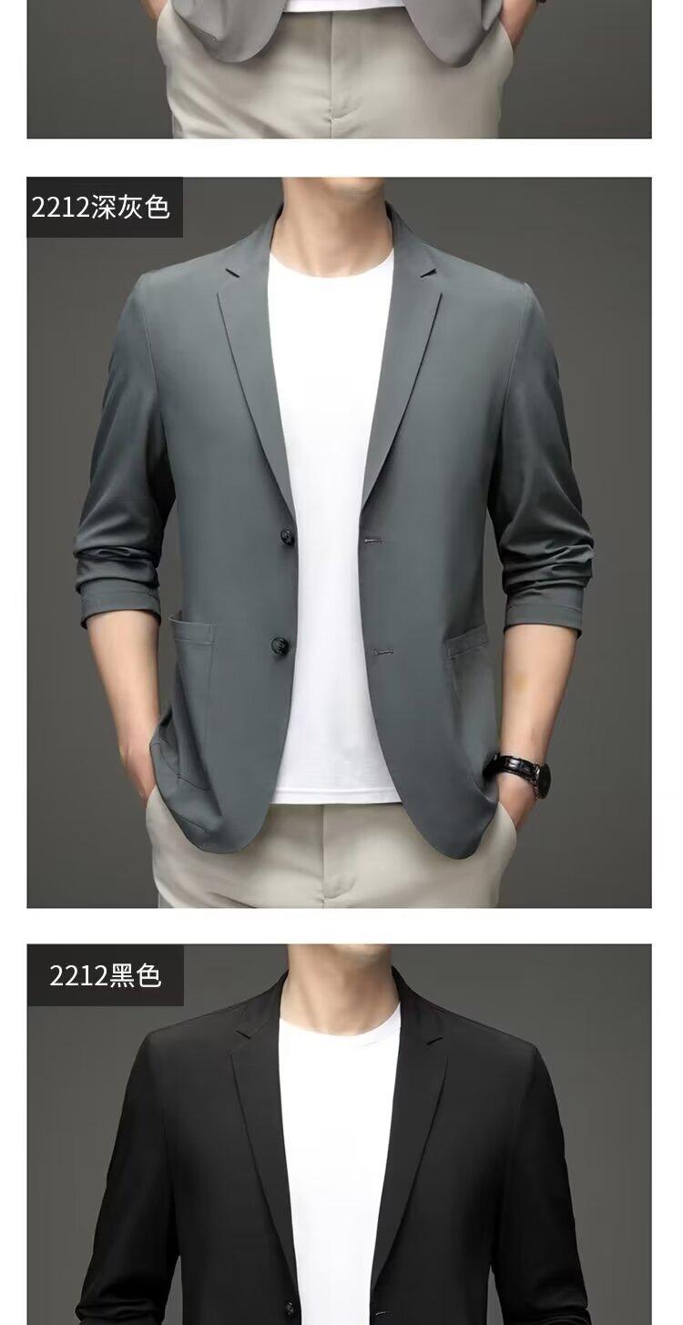 Product Introduction of 【M-4XL】Classic men Korean suit jacket lightweight thin style Ice Silk sunscreen fashion all-match casual shirt slim-fit cool suit cardigan men 16