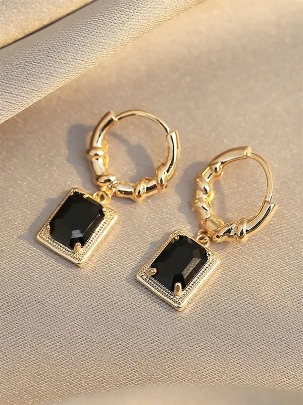 1 Pair Fashion Geometric Drop Earrings, Elegant Hoop Dangle Earrings Jewelry 3