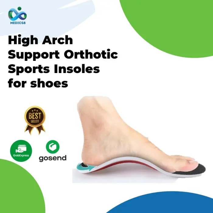 Medics8 - High Arch Support Orthotic Sports Insoles for Shoes - L 40/46