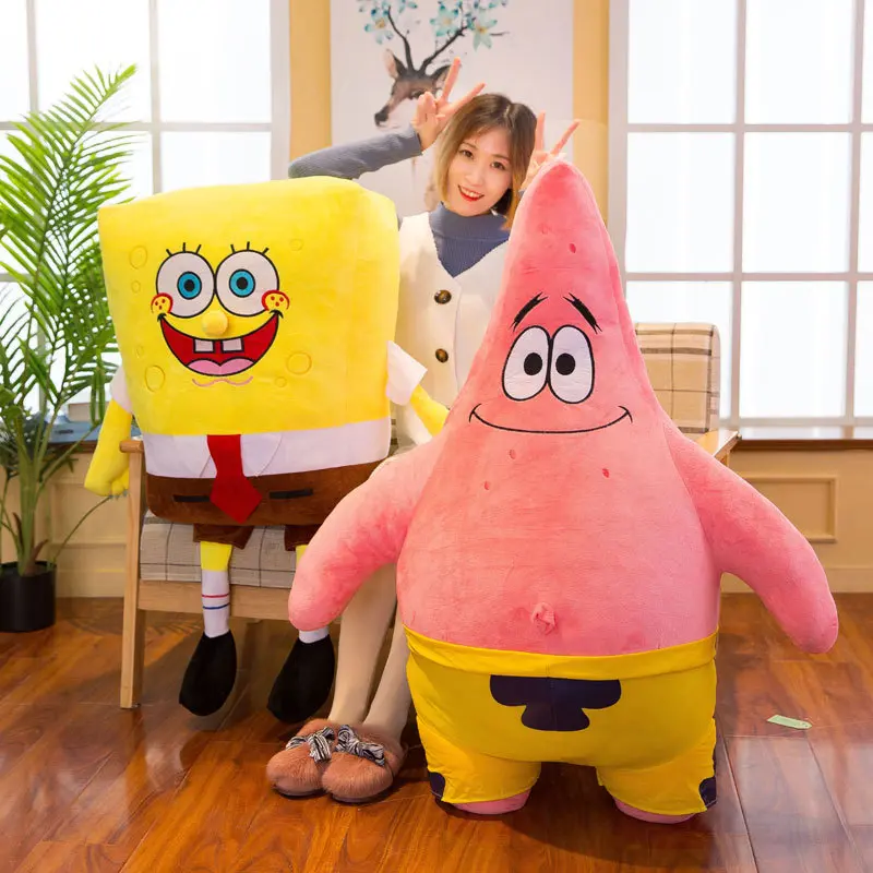 Mainan boneka bintang Spongebob Squarepants, anak patung haiwan boneka, bantal, hadiah hari jadi kreatif