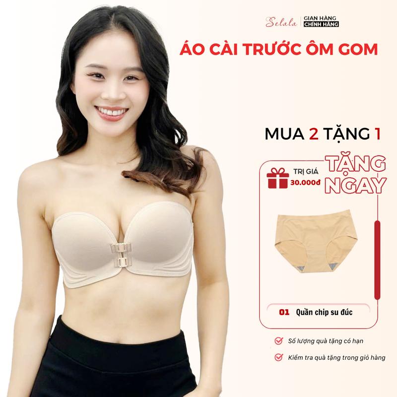 Áo Ngực Không Dây Cài Trước Tạo Khe Không Gọng Chống Tụt Nâng Đẩy Nữ Selala Voi SE12