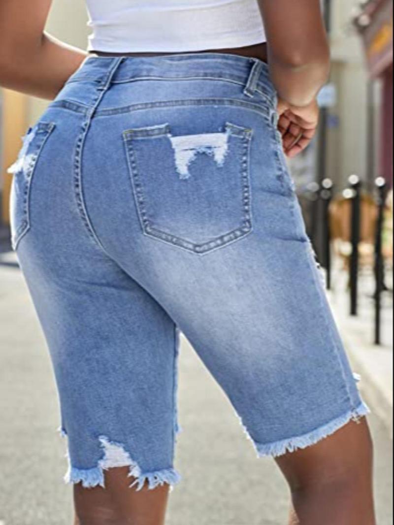 Product Introduction of Women's Denim Shorts, Casual Fashion Zipper Fly Shorts for Daily Holiday Vacation Wear, Ladies Bottoms for Summer 2