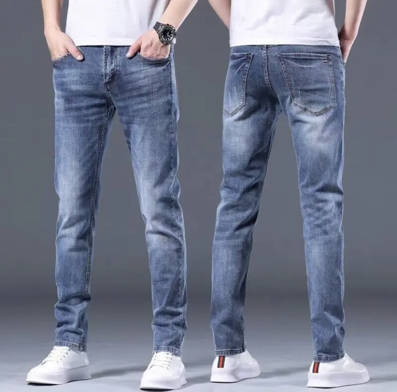 (JD 094) Quần Jean Nam Màu Xanh Sướt Nhẹ Basic Dễ Phối Đồ Chất Vải Jean Denim Cao Cấp Co Dãn 4 Chiều From Dáng Skinny & Slim Fit Pants Menswear Có Túi quanjeans  namsale 0