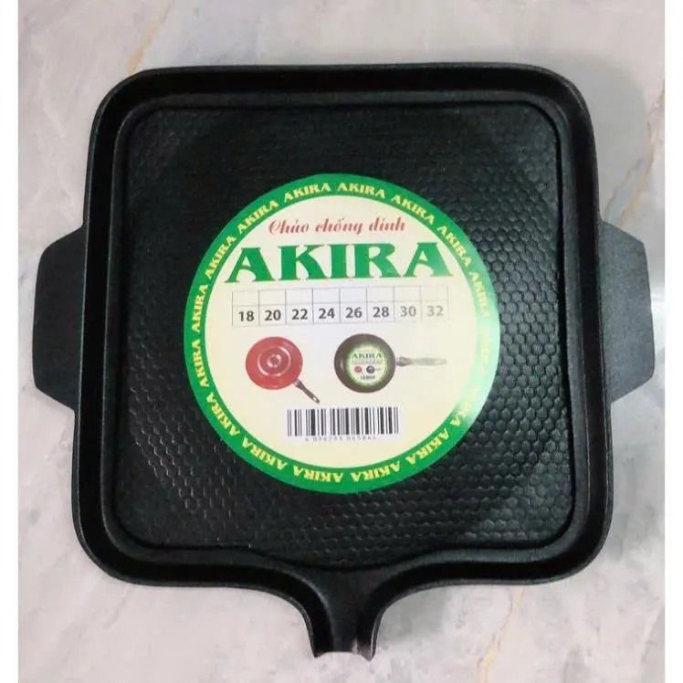 VỈ Nướng Chống Dính, Không Khói Vuông (30cm) - Chảo nướng chống dính Akira BBQ tại nhà
