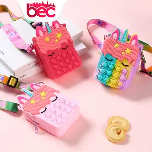 Pop It JUMBO Murah Rainbow Unicorn Mainan Tas Sekolah Tenteng Selempang Tas Ransel Tas Anak Popit