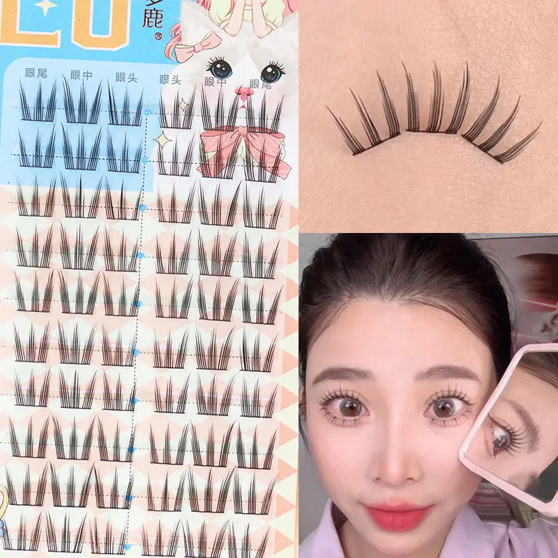 Lông Mi Giả, Nữ Đồng Đội Hoa Hướng Dương, Bộ Keo Dính, Siêu Tự Nhiên, Dung Lượng Lớn, 10 Đường Nối, Lông Mi Phân Đoạn Dày, Dụng Cụ Trang Điểm 3