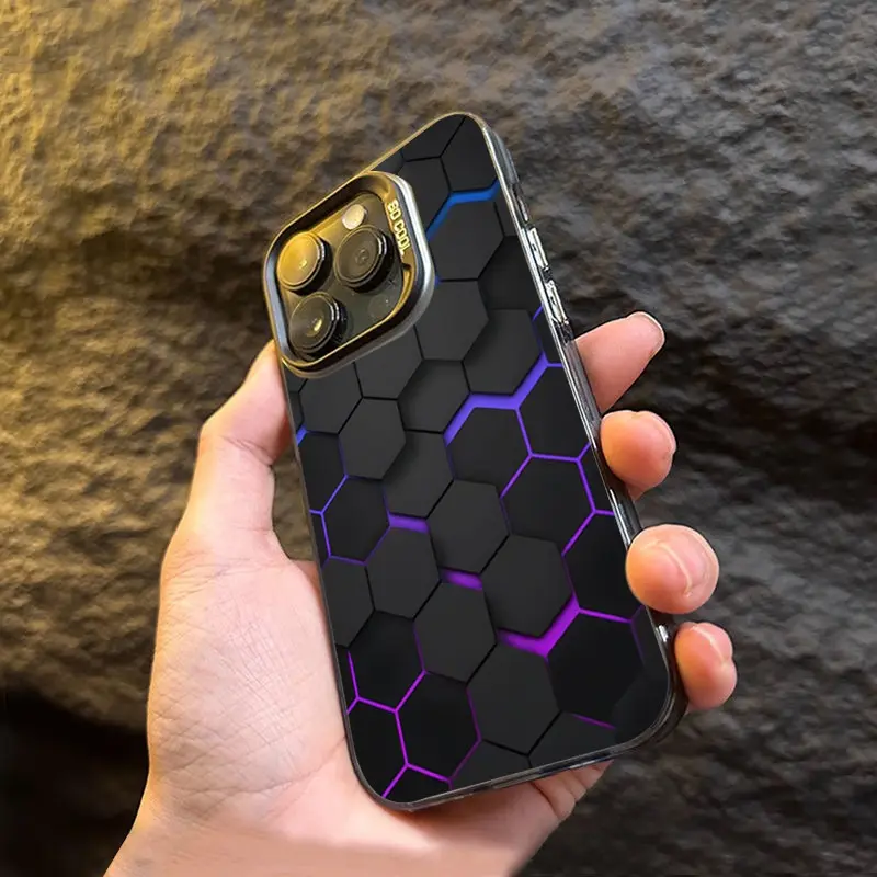 For iPhone XR X/XS XS Max 7 Plus/8 Plus 11 11 Pro 11 Pro Max 12 12 Pro 12 Pro Max 13 13 Pro 13 Pro Max 14 14 Pro 14 Pro Max 14plus/15 Plus 15 15 Pro 15 Pro Max case Cover Casing telepon IMD pola sarang lebah berteknologi tinggi 8