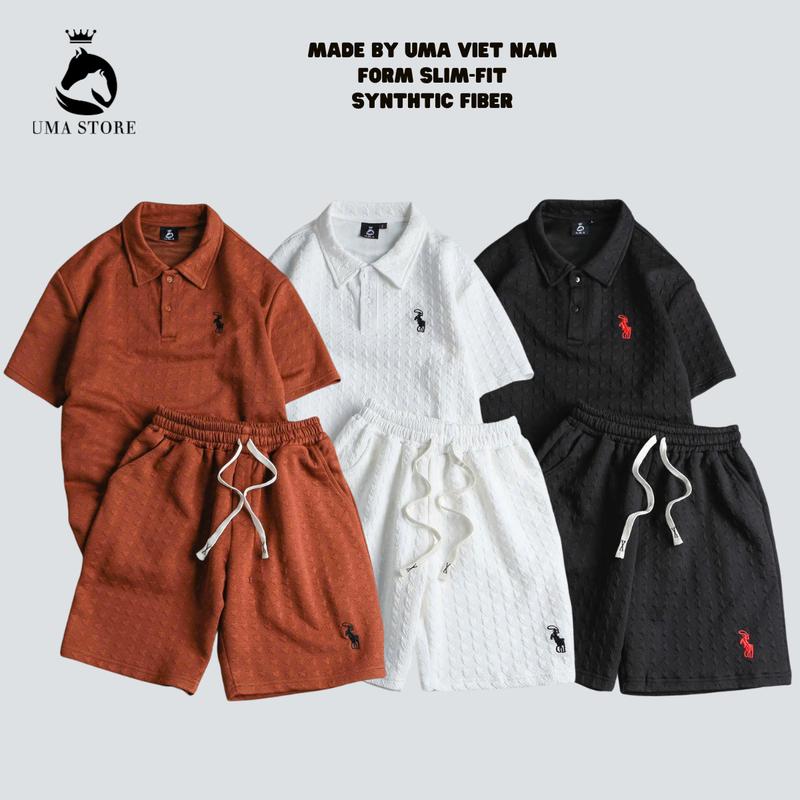 Set Bộ Quần Áo Thể Thao Nam Nữ UMAOR Logo Thêu Ngựa, chất liệu vải Cotton xốp thoáng mát, thấm hút mồ hôi Tay ngắn. Kết Hợp Với Hình Nổi Bật Menswear