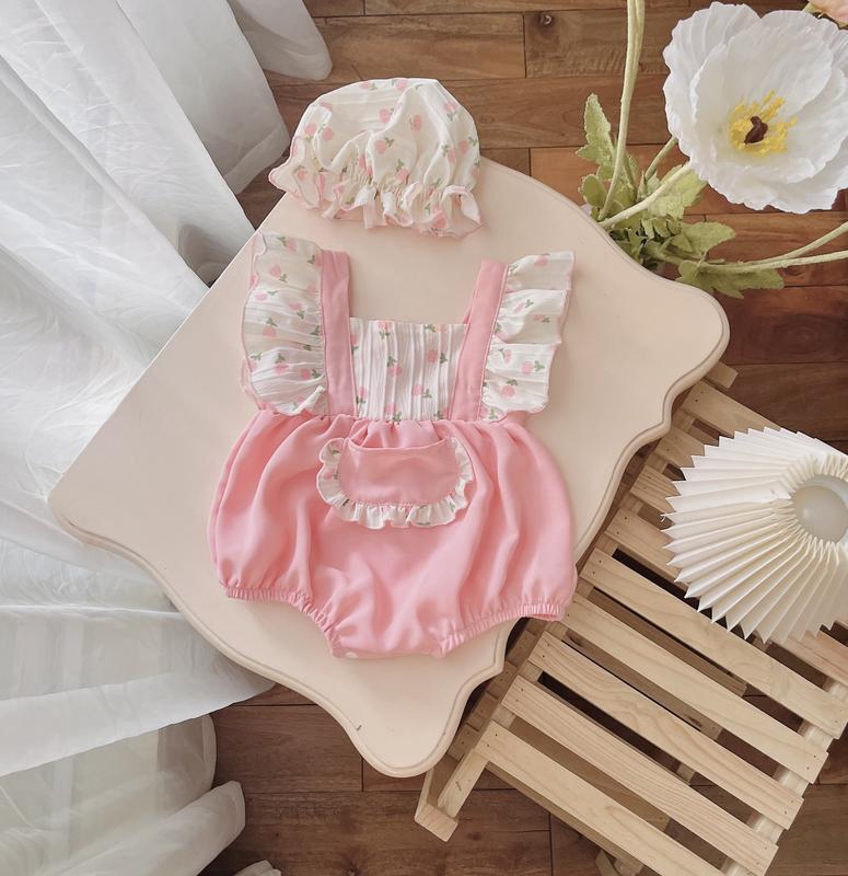 Bodysuit Cánh Tiên hồng vàng Túi DOREMON Kèm Mũ nơ Cho Bé Gái Sơ Sinh Size 3-11 KG-Su Shop Thiết Kế Body Jumpsuit Váy Cho Trẻ Em