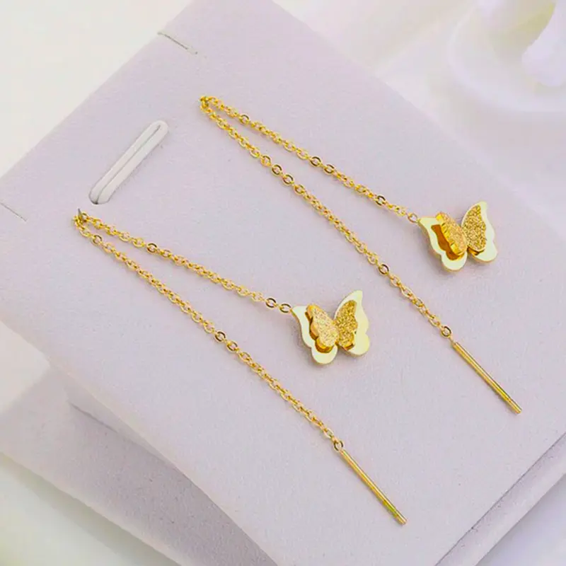 Anting Titanium Wanita Model Juntai Kupu Terlaris 4