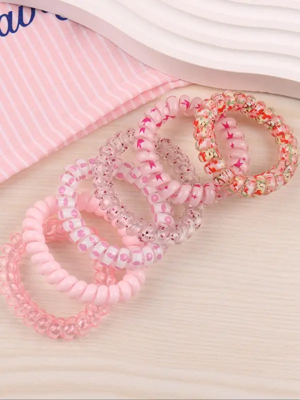 Women's Colorful Coil Hair Tie, Casual Trendy Elastic Hair Tie, No Crease Hair Small Ponytail Holders for Daily Use for Women & Girls, Fashion Hair Accessory 3
