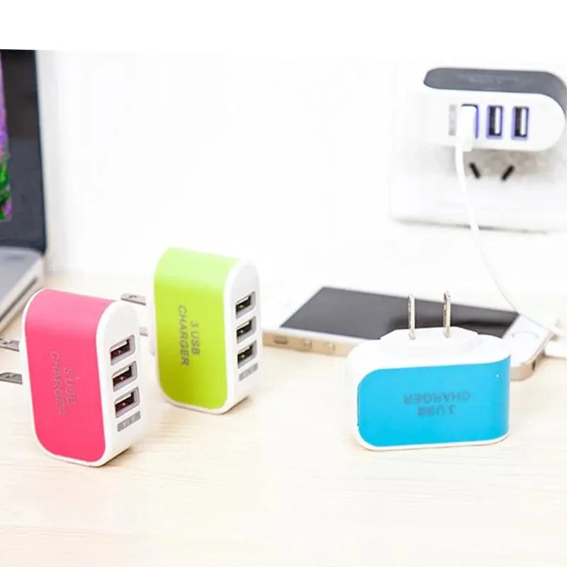 Bộ Chuyển Đổi Tường Đa Cổng USB, Thông Dụng, Phích Cắm EU / US, Bộ Chuyển Đổi Tường, Khối Hình Khối, AC 110-220V, Bộ Chuyển Đổi Sạc Du Lịch, Màu Pastel, Cho Gia Đình 5