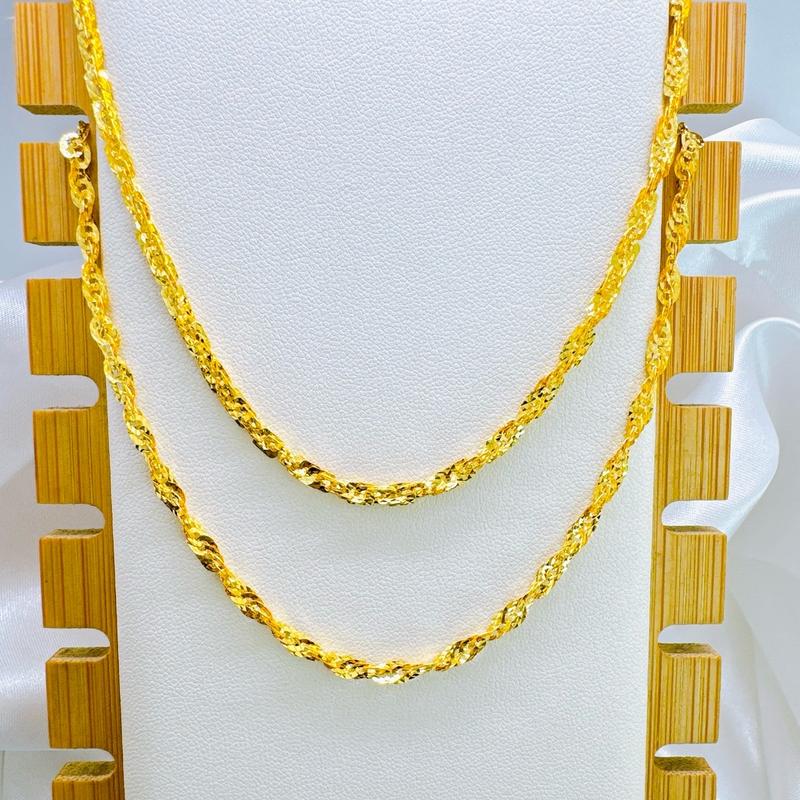 Dây Chuyền Xoắn Vuông, Xoán Lá Móc Máy • V,àng 610 (Dài 42-46cm) Phụ Kiện Trang Sức