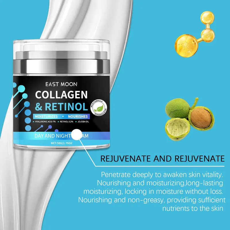 Collagen & Retinol Moisturizing Face Cream, 1 Box Deep Nourishing & Hydrating Face Cream, Face Lotion for Men, Daily Skincare Product 8
