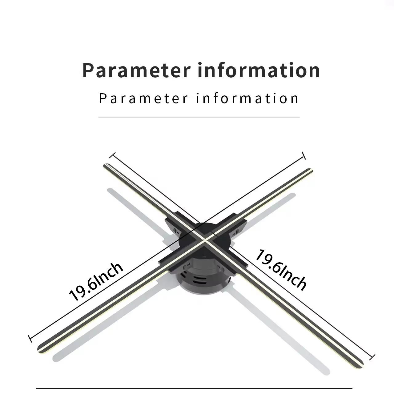 52cm 3D Hologram Fan Projector HD LED Holographic Player Advertising Display Machine WiFi APP Remote Control for Shopping Mall