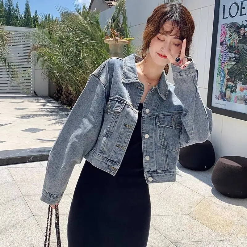 Denim Short Coat for Girls Spring and Autumn New Korean Style Loose BF Small Versatile Retro Internet Hot Top Ins