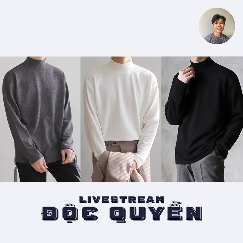 [ATINO x THÀNH ĐƠN GIẢN] Áo Nỉ Giữ Nhiệt Nam Dài Tay ATINO XL.4.7870 Menswear Bi áo  nỉ Đen