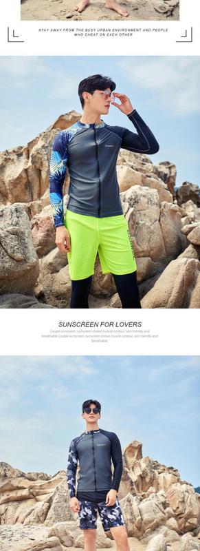 Product Introduction of Korean Swimsuit Men's Diving Suit Quick-Drying Long-Sleeved Trousers Sunscreen Jellyfish Surfing Suit Hot Spring Vacation Split Swimsuit 15