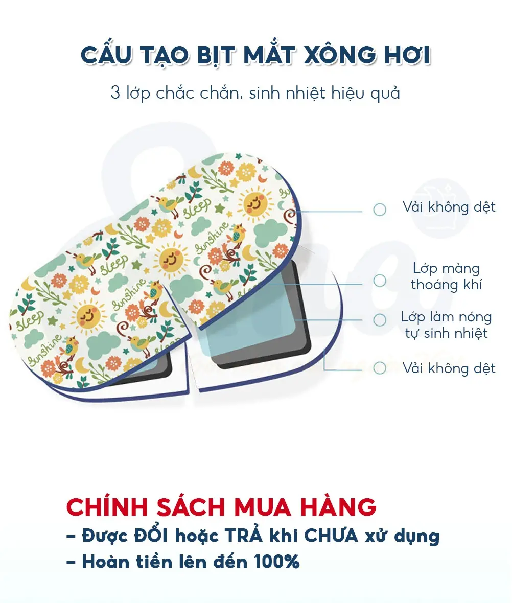 Quà tặng - Bịt mắt xông hơi chườm nóng dùng 1 lần