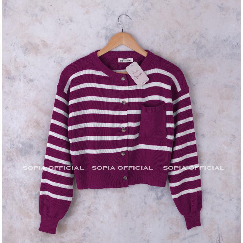 Elrumi Cardigan Knit - Kardigan Rajut Wanita Knitwear Atasan 3