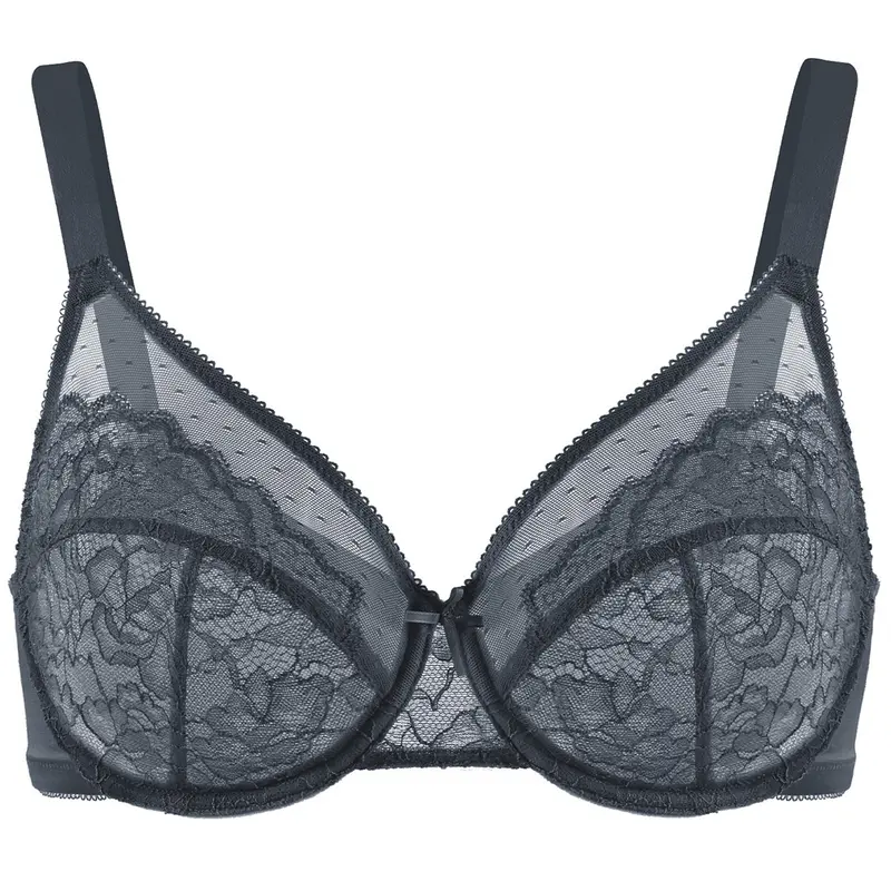 [Subriva]Enchante Floral Lace Plus Size Underwire Unlined Non-padded Full Coverage Adjustable Straps Minimizer Bra Womenswear 4