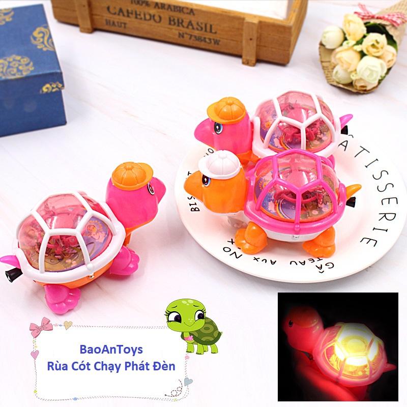 Đồ Chơi Kéo Dây Cót Hình Con Rùa Đội Mũ Đáng Yêu Có Đèn Led, Rùa Chạy Dây Cót Có Đèn Nhấp Nháy , Đồ Chơi Trẻ Em 2-5 tuổi Cho Bé