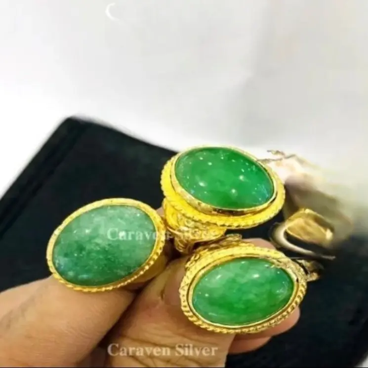 Nhẫn Mặt Đá Cẩm Thạch Đẹp Siêu Bền Đeo Tay