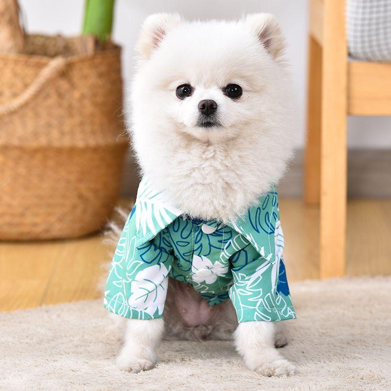 Product Introduction of Fashion Dog Shirt Puppy Breathable Coconut Tree Patern Shirt Cat Vest Chihuahua Yorkie Hawaiian Polo T-Shirts Pet Summer Clothes 33