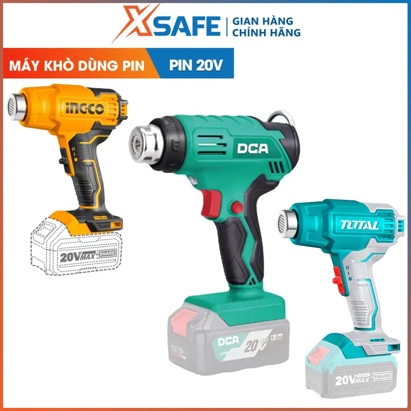 Máy khò nhiệt dùng pin 20v, Máy thổi hơi nóng sử dụng Pin tiện lợi 0