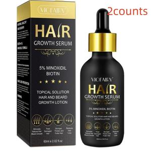 Minoxidil Hair Regrowth Serum, 2 Counts/set Hair Care Essence for Hair Loss, Non-greasy Hair Care Product for Men & Women