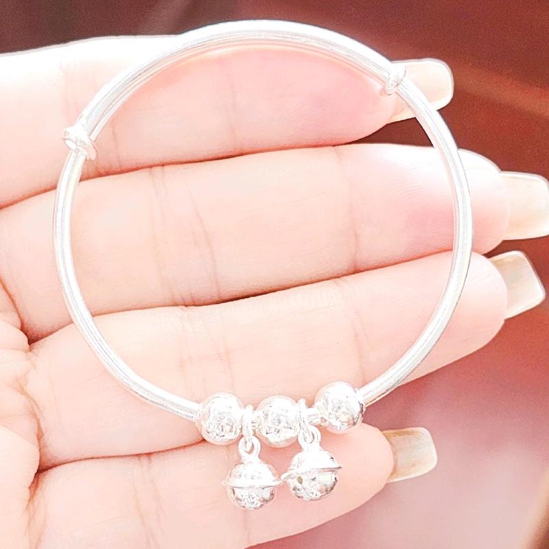 Vòng 2 chuông bạc ta điều chỉnh to nhỏ- Gấu bạc