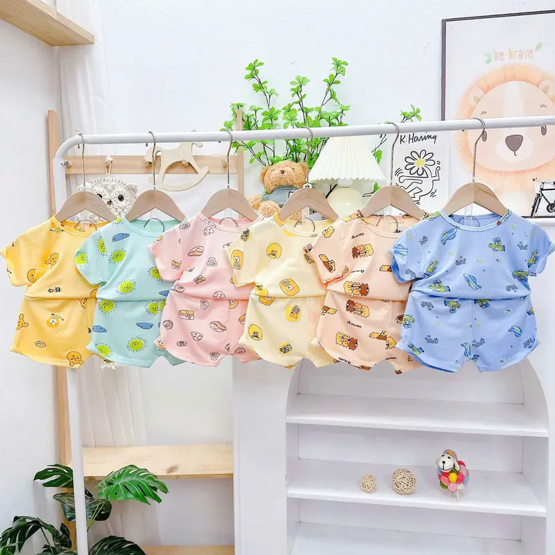 Combo 5 Bộ Cộc Thun Lạnh Nhiều Họa Tiết Thoáng Mát, Mỏng Nhẹ, Không Mỏng Lộ ( Tặng Gấu Bông ) 0