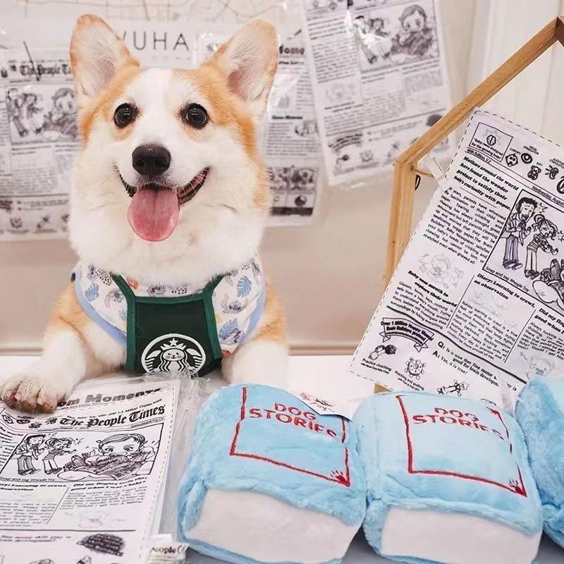 Đồ chơi cho chó có thể ăn, không mùi, có thể nhai, thiết kế báo in, thích hợp cho Corgi và chó cỡ Trung Bình cung cấp, đồ dùng cho chó 1