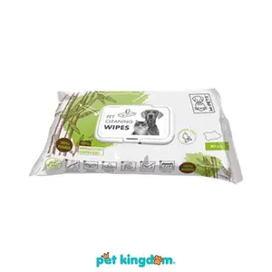 Pet Kingdom M-Pets Tisu Basah Pembersih Hewan Peliharaan 100% Bambu 15X20 cm Lap Hewan Kain Lap Perlengkapan Mandi Produk Grooming Kebersihan Anjing Kebersihan Kucing