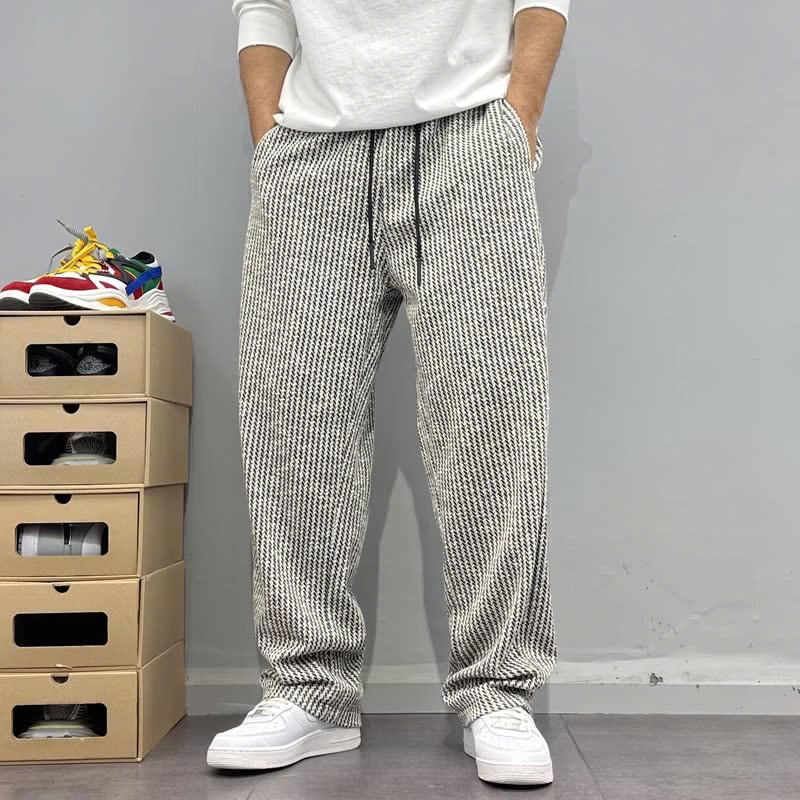 Quần Nỉ Nam Nữ Có Dây Rút Dáng Rộng Trẻ Trung Phối Kẻ Sọc Dễ Mặc - QN808