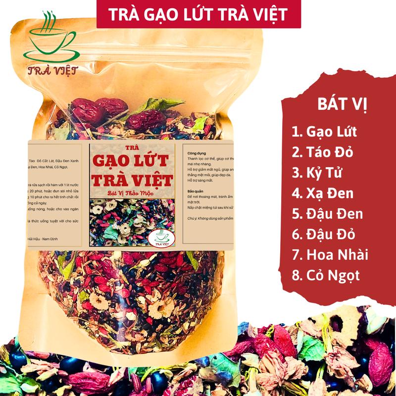 1Kg Trà Gạo Lứt Trà Việt Bát Vị Thảo Mộc - Đậu Đen Táo Đỏ Kỷ Tử Xạ Đen Cỏ Ngọt Đâu Đỏ Thanh Nhiệt Nước Trà Tea Chè Trà trà gạo lứt Bột