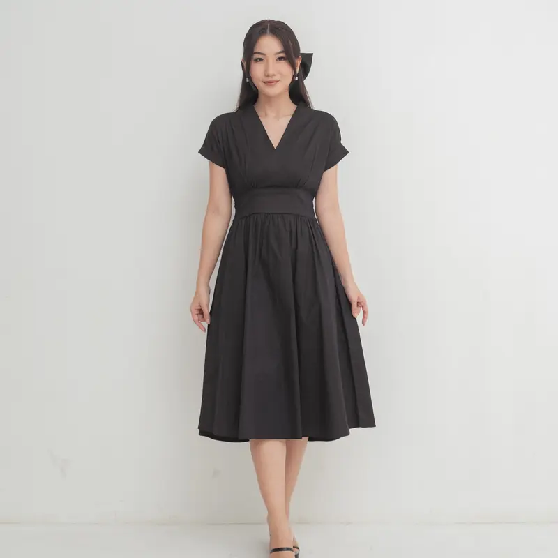 Velia Dress - Midi Dress Wanita / Casual / Katun Panjang 1