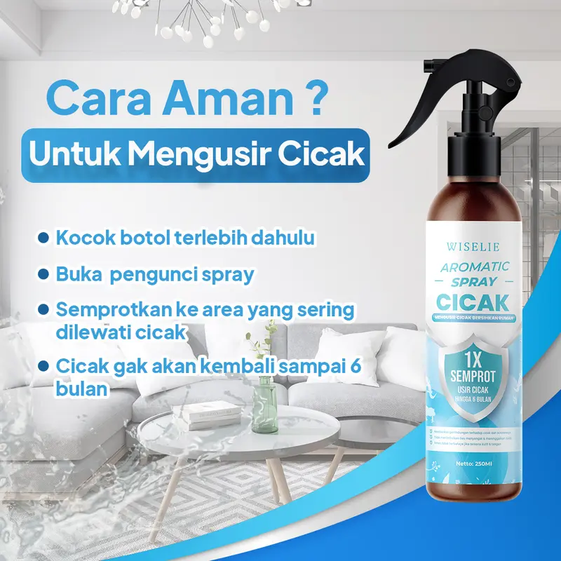 Wiselie Aromatic Spray Pengusir Cicak dengan Formula Dijamin Ampuh 100% Mengusir Cicak Secara Efektif Aman Tidak Meninggalkan Bau Menyengat Melindungi Rumah dari Cicak Menjaga Kebersihan Dinding Langit-Langit Tahan Lama obat  pengusir Cairan Pembasmi 5