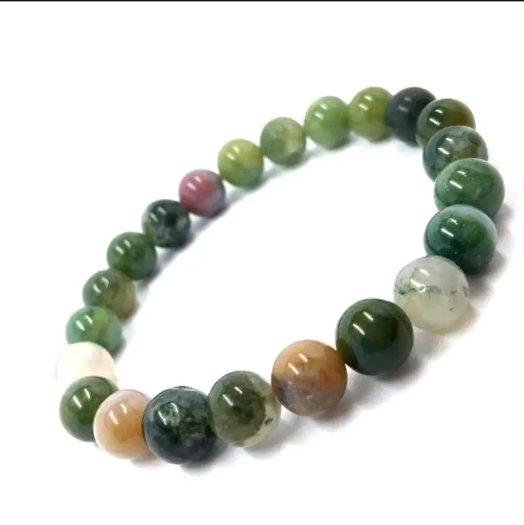 GELANG BATU MOSE AGATE HIJAU BATU ALAM