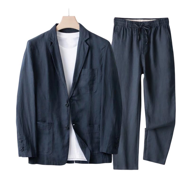 Set bộ áo vest blazer nam + quần suông ống rộng ĐŨI VIỆT chất liệu Linen cao cấp phong cách Hàn Quốc 7
