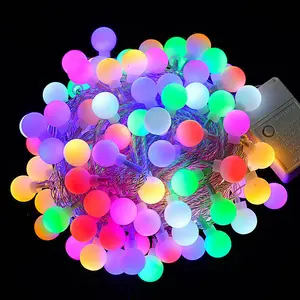 Lampu Tumblr Bulat 10M Lampu Natal Model Ping Pong Lampu Led 50 Pcs Lampu Hias Dekorasi Hiasan