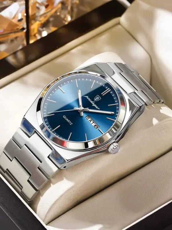 Men's Casual Business Round Dial Analog Quartz Watch, Fashion Watches for Party, Daily Clothing Decor, Trendy All-match & Exquisite Watch for Gift with Box Gift,  Watches for Men 7
