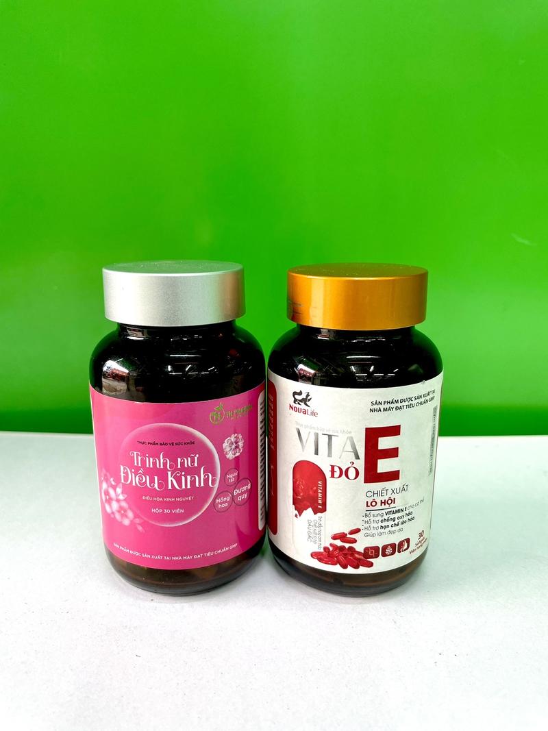 Product Introduction of -Combo 1 hộp Viên uống bổ sung nột tiết Vita E đỏ hoa anh thảo +2 hộp Trinh Nữ Điều Kinh. Giúp da sáng mịn cân bằng nội tiết, điều hoà kinh nguyệt, hỗ trợ tốt thả bebe(tặng 1 chai Ddvs Lady care  150ml) 4