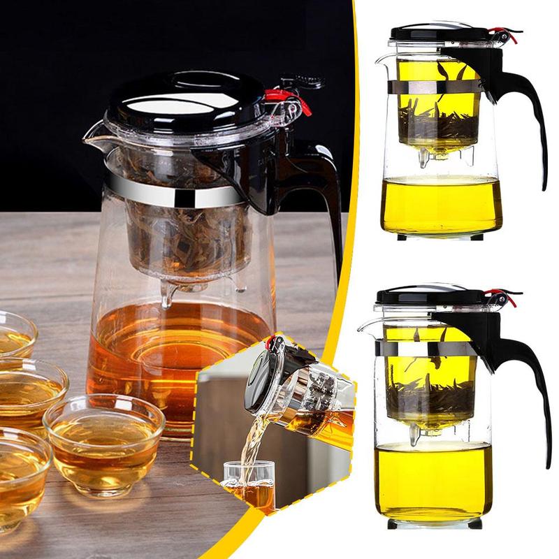 Ấm Trà Thủy Tinh, 1 Cái, Có Bộ Lọc, Bình Trà Trung Quốc Thủy Tinh, Bộ Tách Trà, Bình Thủy Tinh Chịu Nhiệt, Không Bao Gồm Cốc