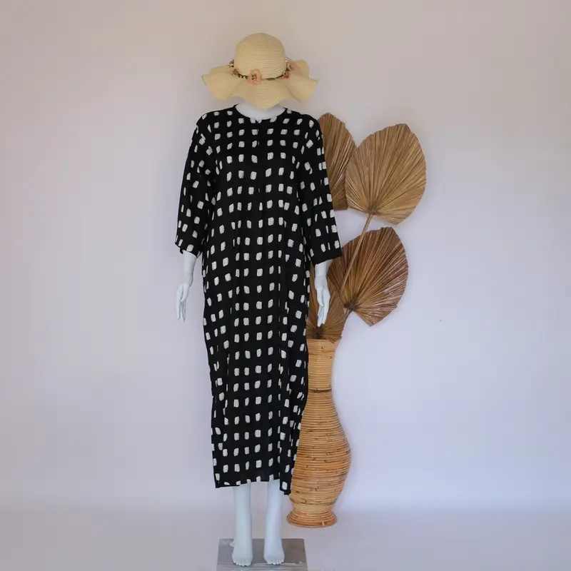 Daster Panjang Lengan 3/4 Panjang SemataKaki Motif Cantik Viral Kekinian Bumil Busui Wanita Katun Rayon Zipper 8